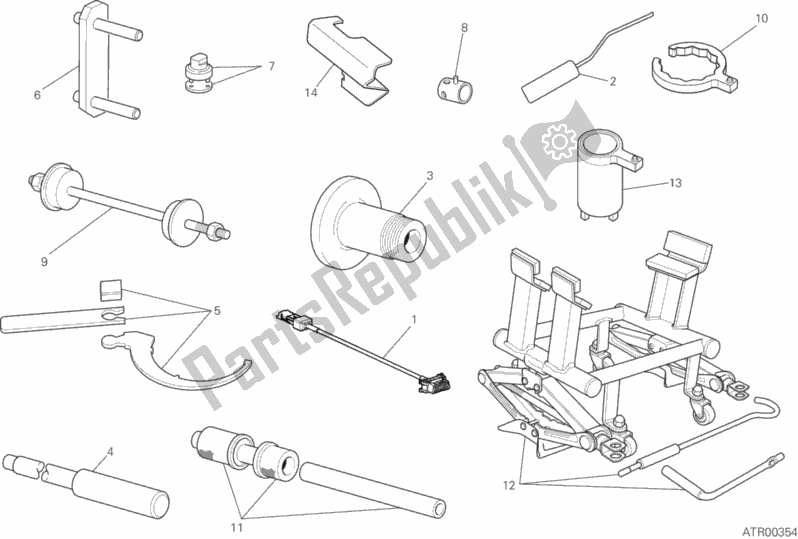 All parts for the 01b - Workshop Service Tools of the Ducati Multistrada 1200 S Pikes Peak Thailand 2016